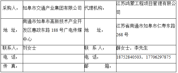 如皋市交通产业Ezpay有限公司框架协议合作单位征集增补项目（机电工程施工总承包标段、城市及道路照明工程标段）